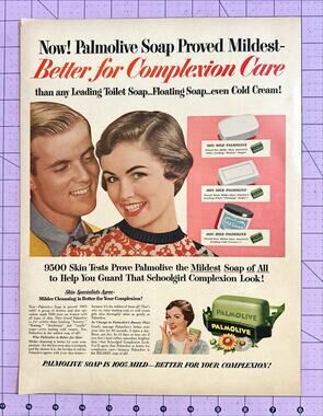 1954 Palmolive Soap Ad Better for Complexion Care Debbie Reynolds